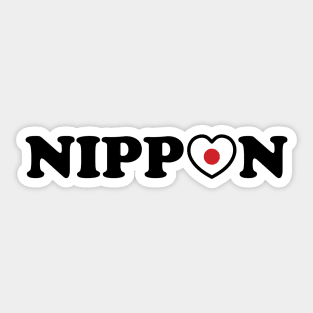 Nippon Love Heart Flag Sticker